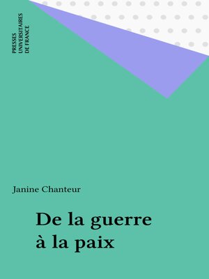 cover image of De la guerre à la paix